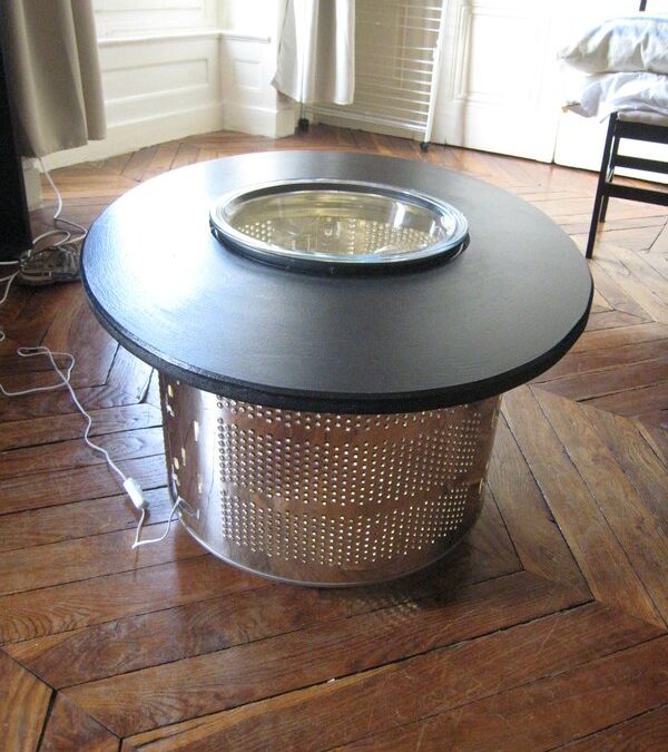 une table basse pour Mailys avec un tambour de machine à laver